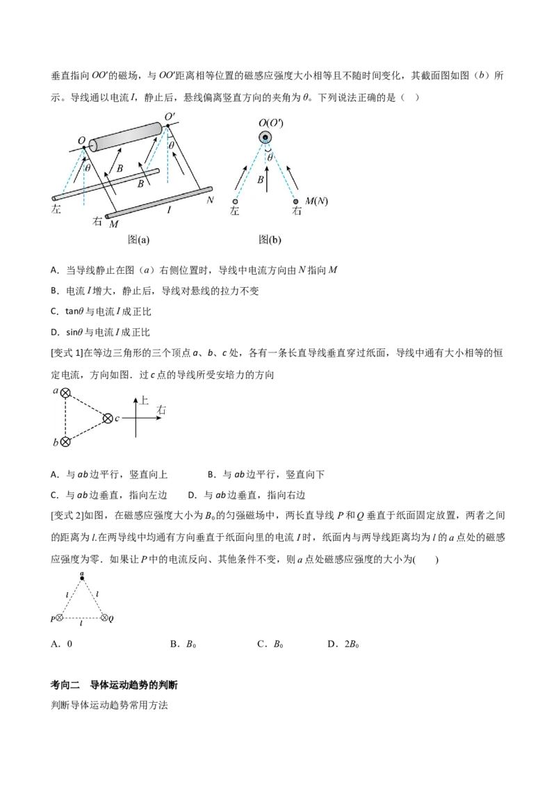 专题14磁场对电流的作用2022-2023高考三轮精讲突破训练（全国通用）（原卷版）_04高考物理_通用版（老高考）复习资料_2023年复习资料_三轮复习