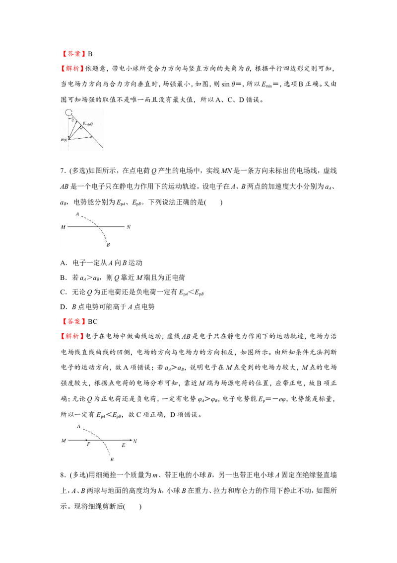 原创（新高考）2021届小题必练15电场力的性质教师版_04高考物理_新高考复习资料_2021年新高考资料_2021届（新高考）高考物理小题必练
