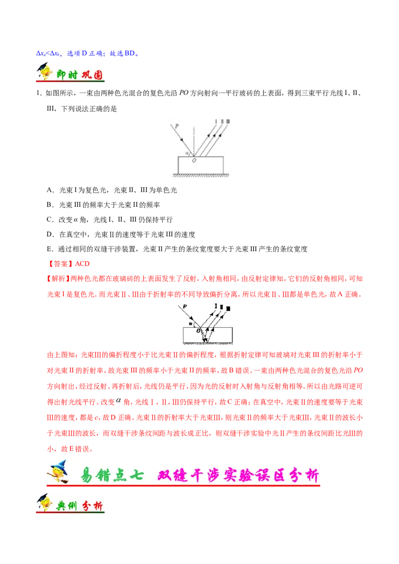 专题16选修3-4-备战2019年高考物理之纠错笔记系列（解析版）_04高考物理_新高考复习资料_2022年新高考复习资料_高考物理2022年一轮复习各版本_赠19年高考物理纠错笔记