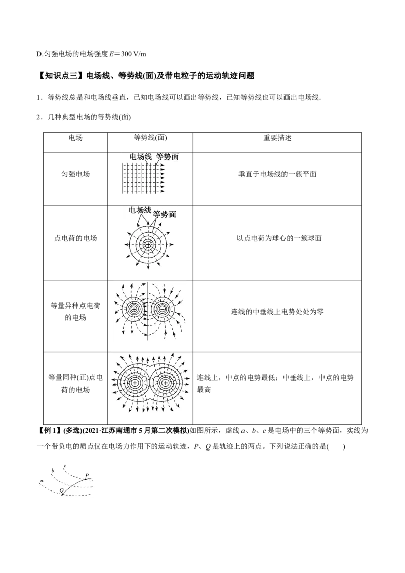 专题7.2电场能的性质讲原卷版_04高考物理_新高考复习资料_2022年新高考复习资料_2022年高考物理一轮复习讲练测（新教材新高考）