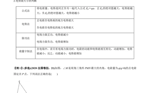 专题7.2电场能的性质讲原卷版_04高考物理_新高考复习资料_2022年新高考复习资料_2022年高考物理一轮复习讲练测（新教材新高考）