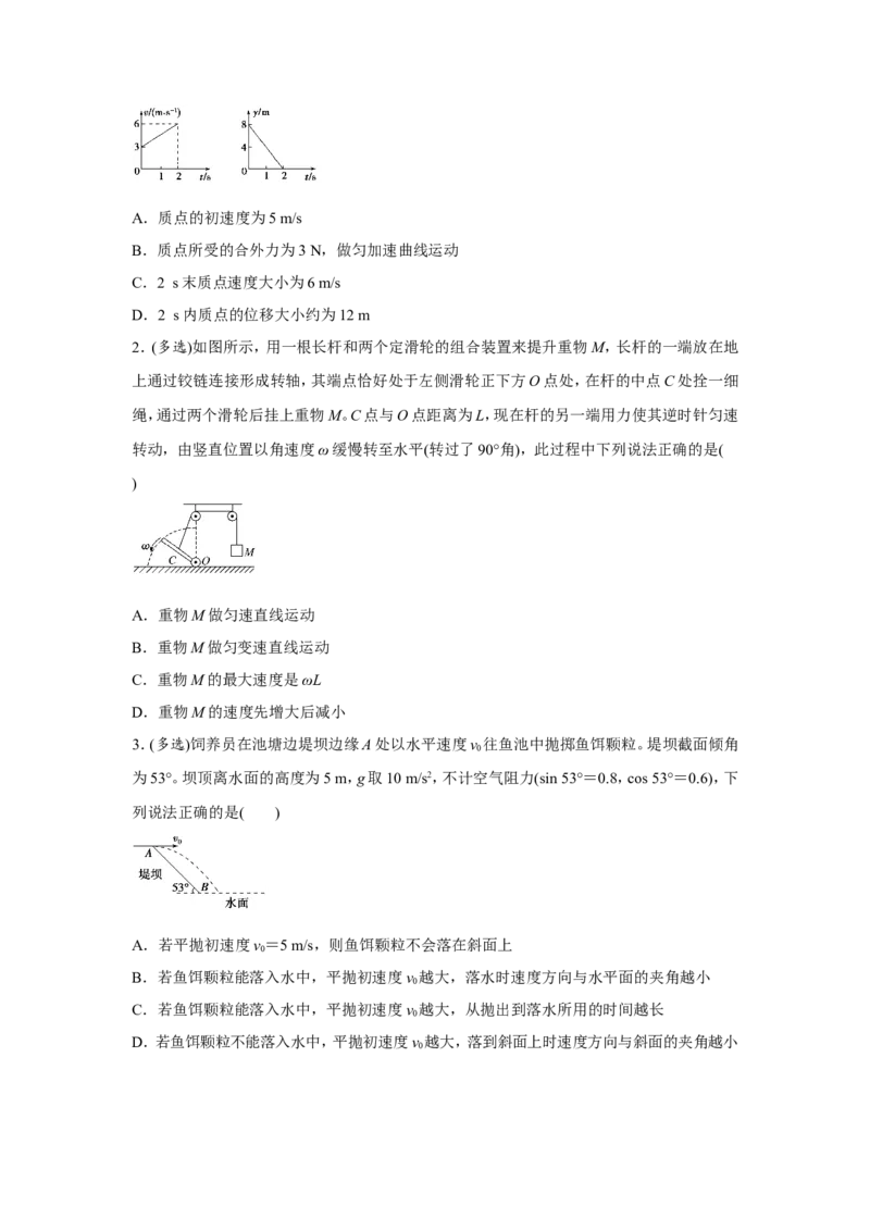 原创（新高考）2021届小题必练5曲线运动学生版_04高考物理_新高考复习资料_2021年新高考资料_2021届（新高考）高考物理小题必练_原创（新高考）2021届小题必练5曲线运动