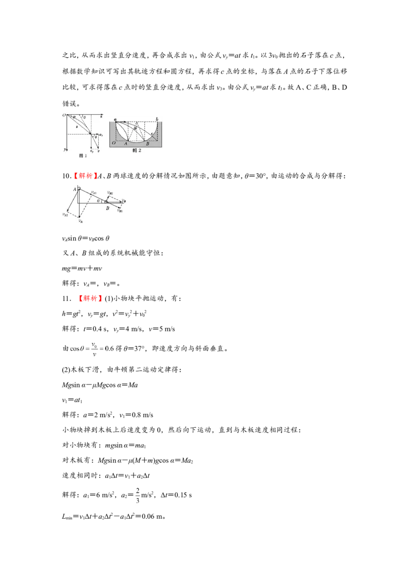 原创（新高考）2021届小题必练5曲线运动学生版_04高考物理_新高考复习资料_2021年新高考资料_2021届（新高考）高考物理小题必练_原创（新高考）2021届小题必练5曲线运动