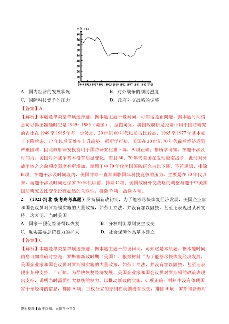 第46讲现代世界的食物生产、经济生活与科技进步（解析版）_07高考历史_新高考复习资料_2024年新高考复习资料_一轮复习资料_讲义+练习