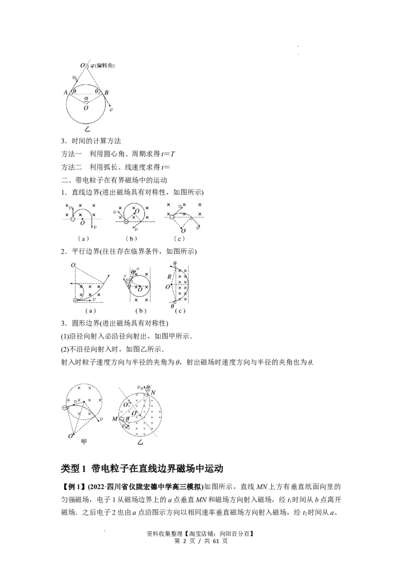 专题25带电粒子在有界匀强磁场中的运动（解析版）_04高考物理_新高考复习资料_2024新高考复习资料_一轮复习资料_完2024届高考物理一轮复习热点题型归类训练