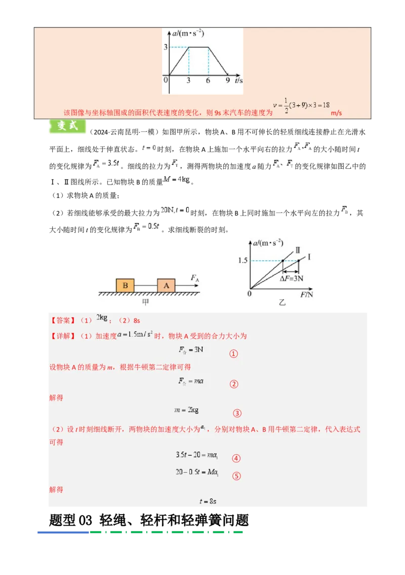 模板03牛顿运动定律（六大题型）（解析版）_04高考物理_2025年新高考资料_二轮复习_2025年高考物理答题技巧与模板构建339420717