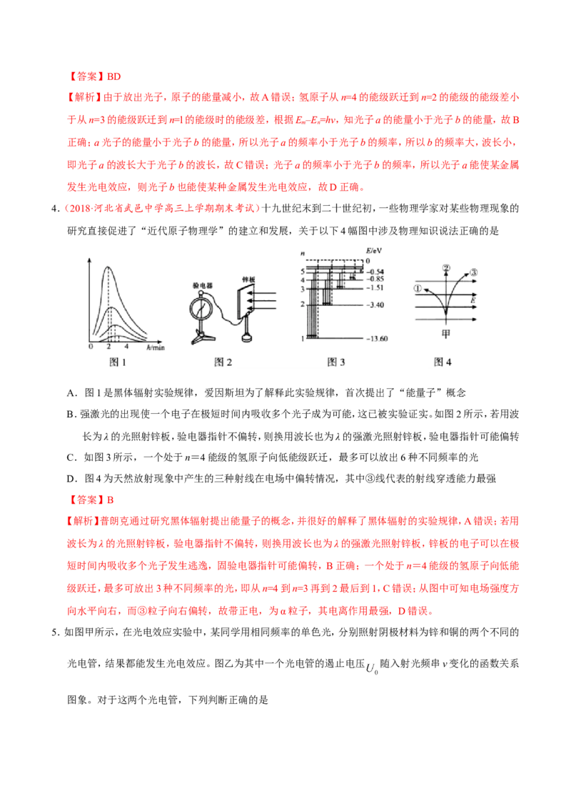 专题13近代物理初步-备战2019年高考物理之纠错笔记系列（解析版）_04高考物理_新高考复习资料_2022年新高考复习资料_高考物理2022年一轮复习各版本_赠19年高考物理纠错笔记_588