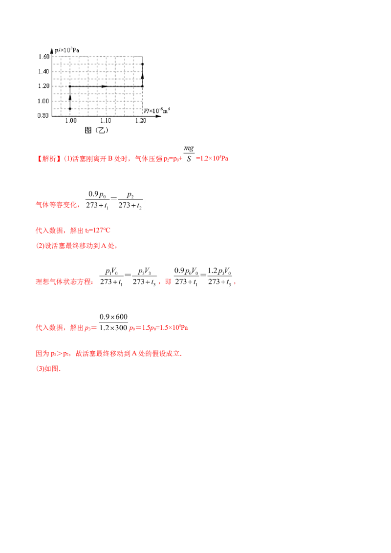 专题15选修3-3&mdash;&mdash;2020年高考真题和模拟题物理分类训练（教师版含解析）_04高考物理_新高考复习资料_2022年新高考复习资料_高考物理2022年一轮复习各版本