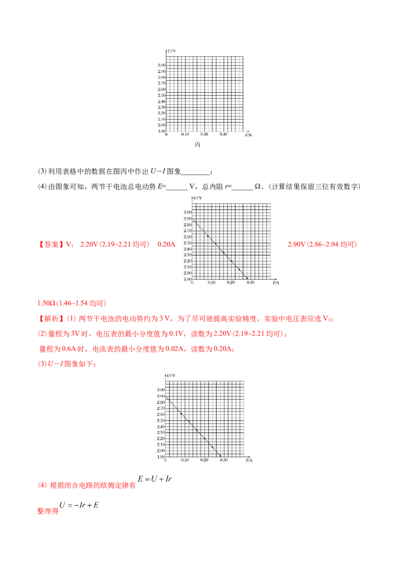 专题19电学实验-2020年高考真题和模拟题物理分类训练（教师版含解析）_04高考物理_新高考复习资料_2022年新高考复习资料_高考物理2022年一轮复习各版本_442