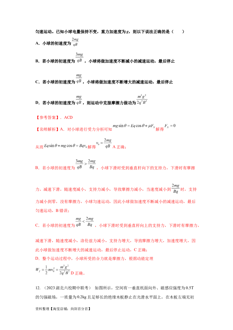 模型56复合场模型（解析版）_04高考物理_新高考复习资料_2024新高考复习资料_二轮复习资料_2024高考物理二轮复习80模型最新模拟题专项训练_教师版（含答案解析）