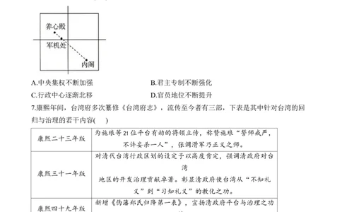第四单元明清中国版图的奠定与面临的挑战单元测试（含解析）--2024届高考历史统编版必修中外历史纲要上册二轮复习_07高考历史_2025年新高考资料_二轮复习