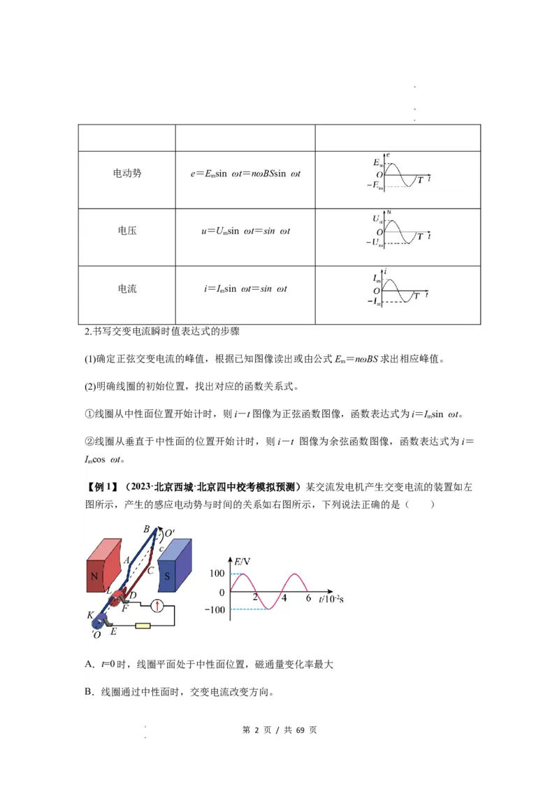 专题30交变电流与变压器（解析版）_04高考物理_新高考复习资料_2024新高考复习资料_一轮复习资料_完2024届高考物理一轮复习热点题型归类训练_专题30交变电流与变压器