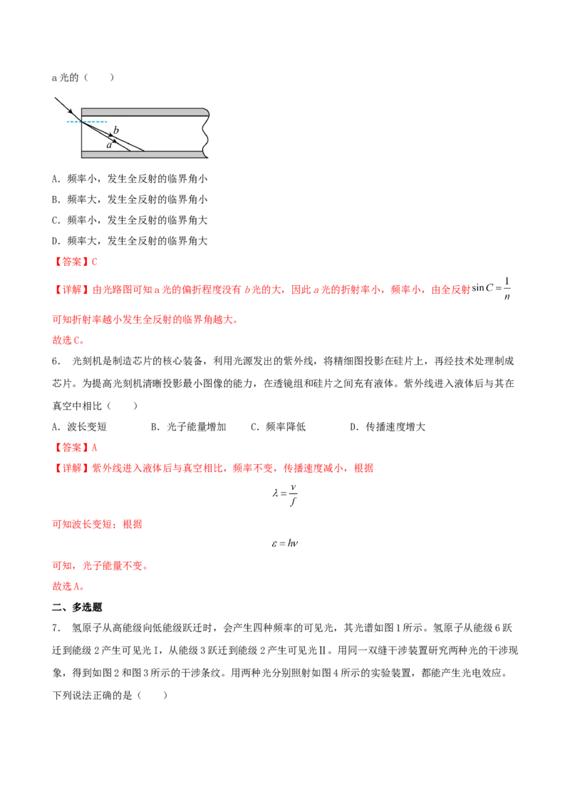 专题24光学2022-2023高考三轮精讲突破训练（全国通用）（解析版）_04高考物理_通用版（老高考）复习资料_2023年复习资料_三轮复习_2023年高考物理三轮精讲突破训练全国通用