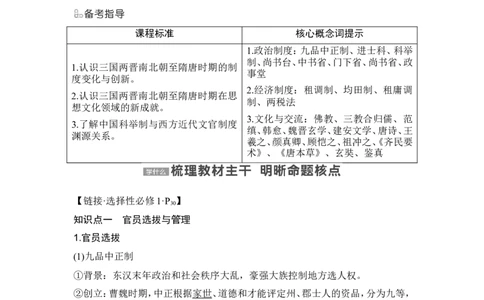 第5讲　三国至隋唐的制度创新与文化发展_07高考历史_2024年新高考资料_1.2024一轮复习_2024年高考历史一轮复习讲义（部编版）_赠1套word版补充习题库_word版题库阶段2&mdash;阶段15