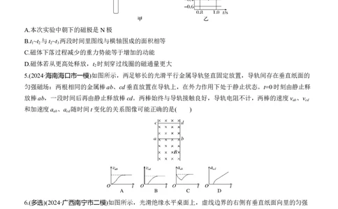 热点14　电磁感应规律及应用淘宝店：红太阳资料库_04高考物理_2025年新高考资料_二轮复习_2025年高考物理大二轮_2025物理二轮专题复习学生用书Word版文档_考前特训_热点排查练