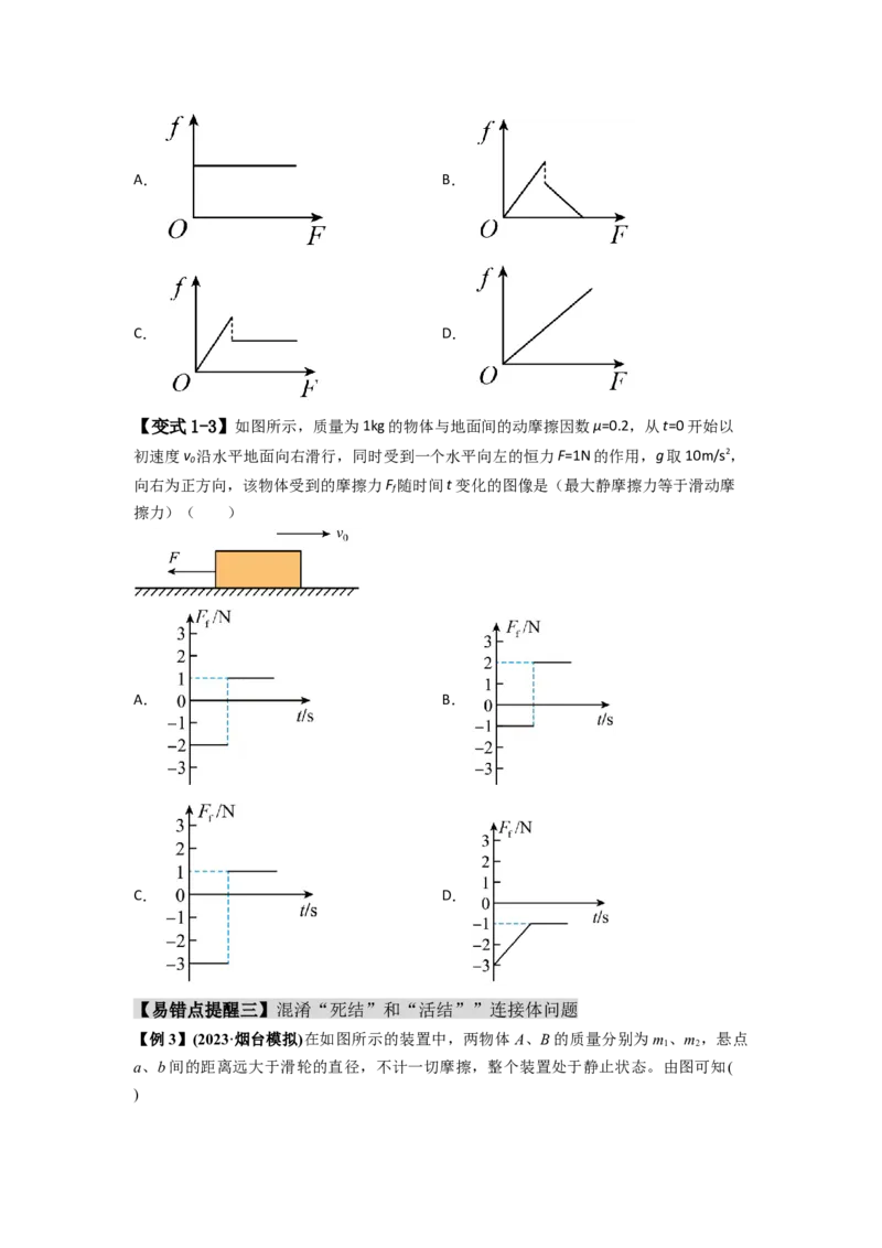 易错点02相互作用（原卷版）_04高考物理_新高考复习资料_2024新高考复习资料_专项复习资料_备战2024年高考物理考试易错题（新高考专用）