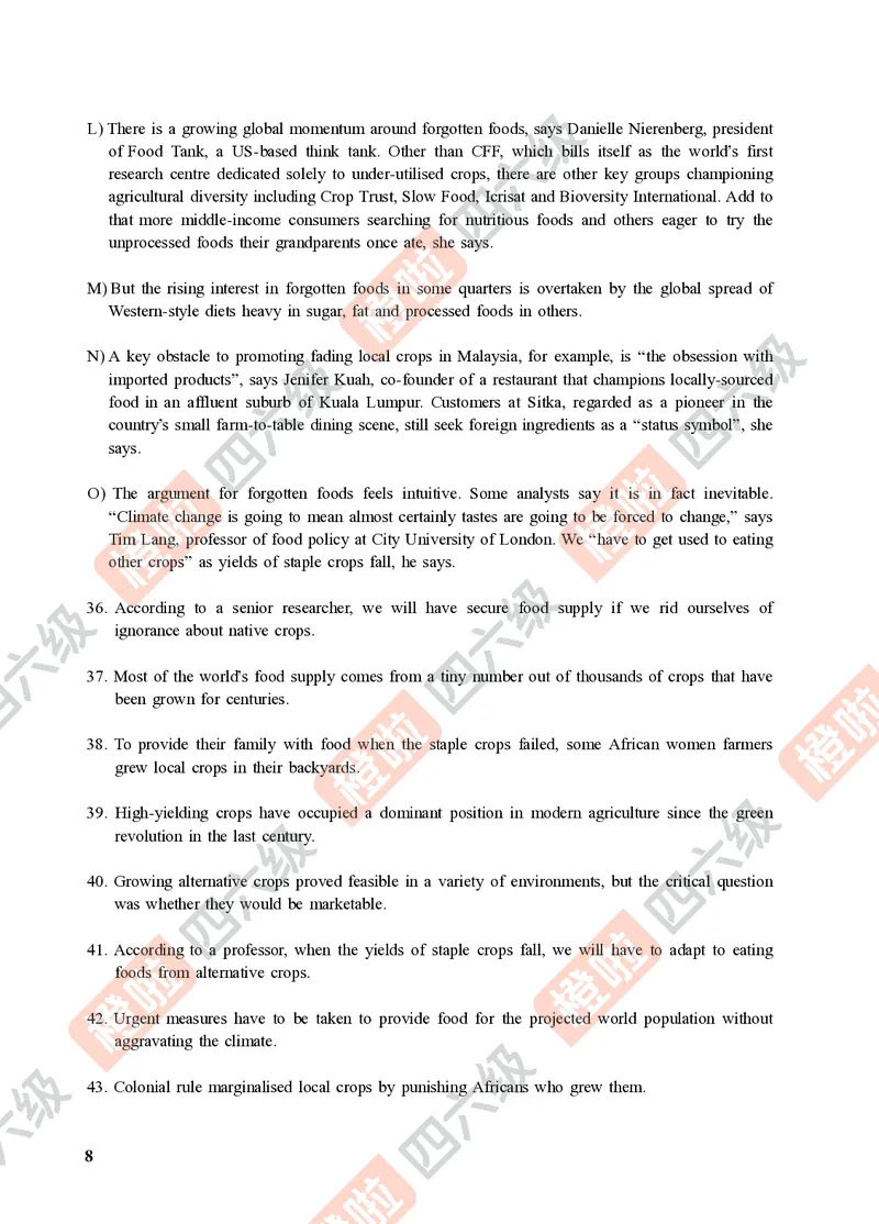 01.2024年12月六级（第一套）-试题6-12_最新更新，视频都在这_2026，6月六级速转存易和谐_0、2025年12月六级_06.橙啦六级全程班石雷鹏_00.讲义_真题