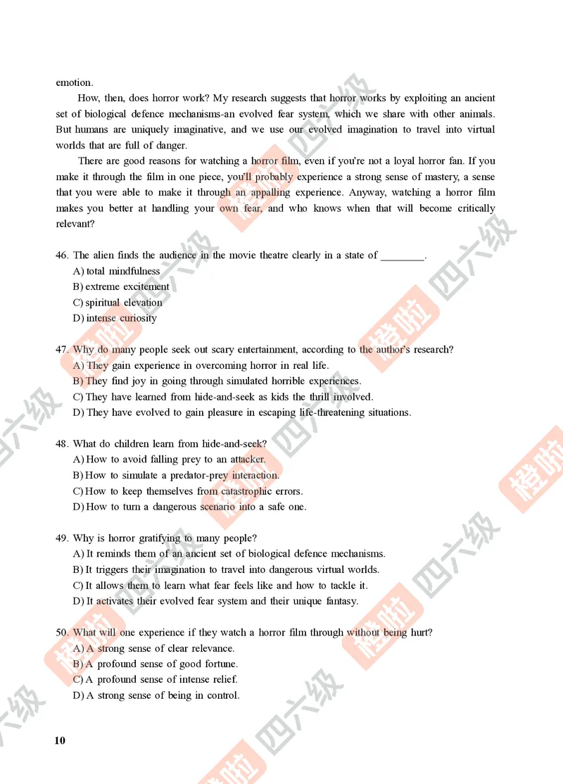 01.2024年12月六级（第一套）-试题6-12_最新更新，视频都在这_2026，6月六级速转存易和谐_0、2025年12月六级_06.橙啦六级全程班石雷鹏_00.讲义_真题