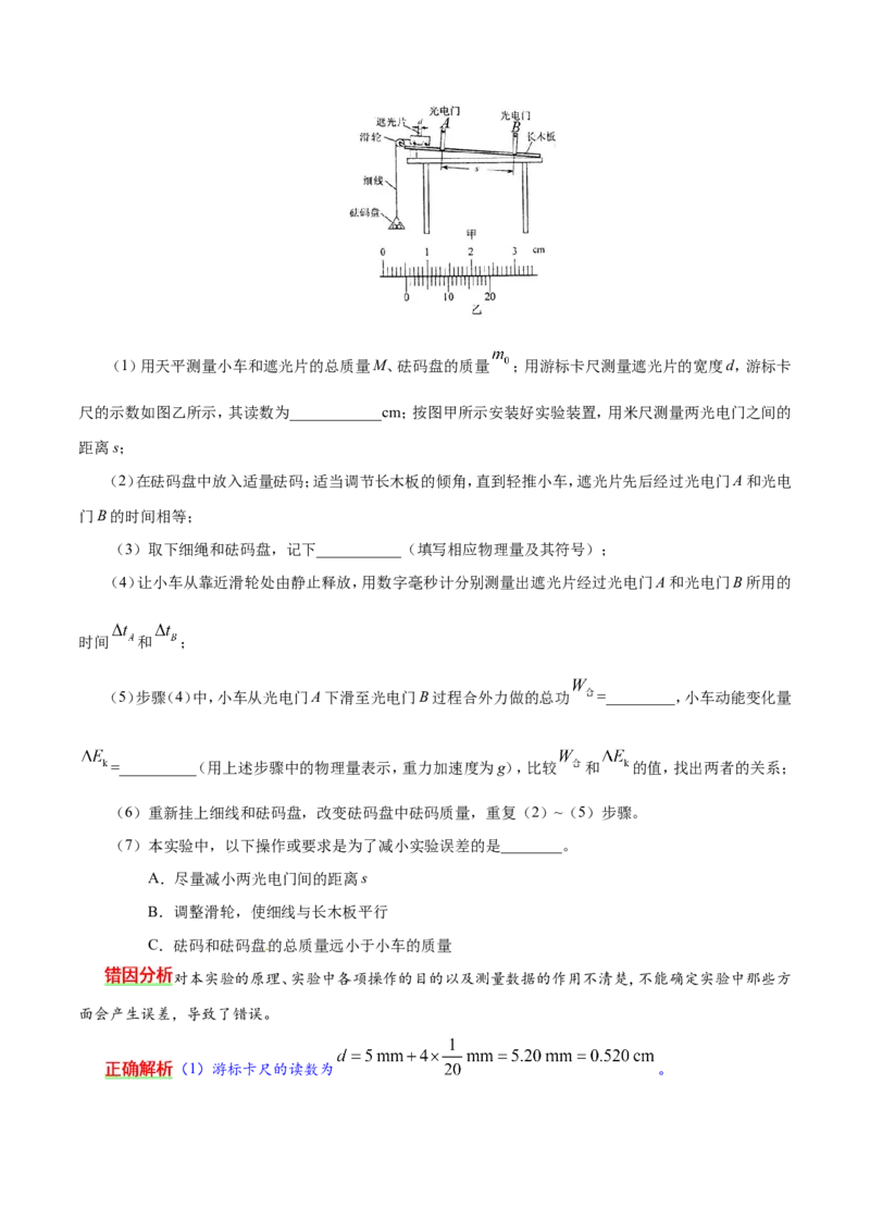 专题14实验与探究-备战2019年高考物理之纠错笔记系列（原卷版）_04高考物理_新高考复习资料_2022年新高考复习资料_高考物理2022年一轮复习各版本_赠19年高考物理纠错笔记_原卷版_1