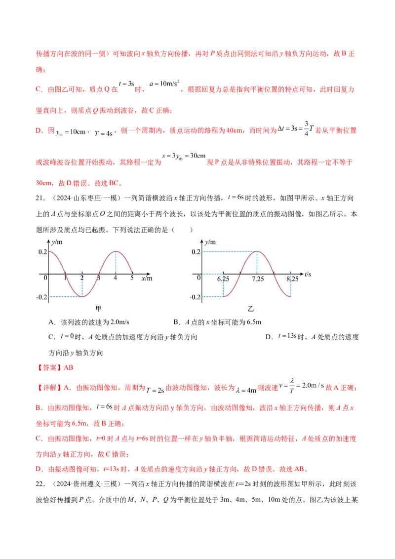 专题15机械振动与机械波（练习）（解析版）_04高考物理_2025年新高考资料_二轮复习_上好课2025年高考物理二轮复习讲练测（新高考通用）3381829