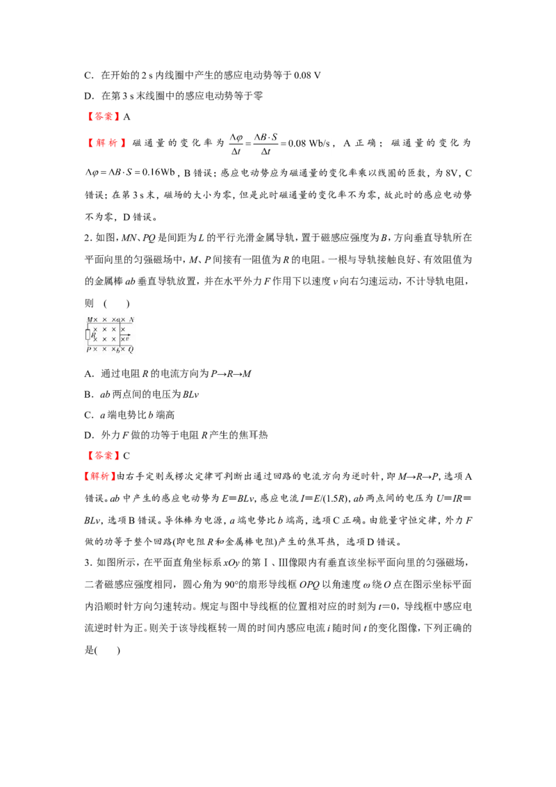 原创（新高考）2021届小题必练24电磁感应中的图象与电路问题教师版_04高考物理_新高考复习资料_2021年新高考资料_2021届（新高考）高考物理小题必练