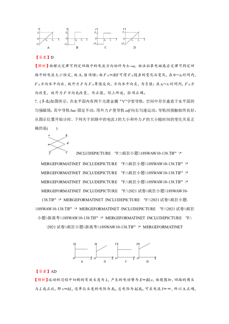 原创（新高考）2021届小题必练24电磁感应中的图象与电路问题教师版_04高考物理_新高考复习资料_2021年新高考资料_2021届（新高考）高考物理小题必练