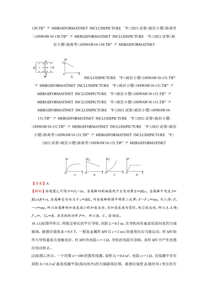 原创（新高考）2021届小题必练24电磁感应中的图象与电路问题教师版_04高考物理_新高考复习资料_2021年新高考资料_2021届（新高考）高考物理小题必练