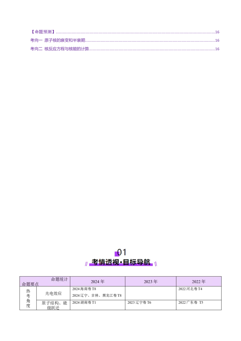 专题18近代物理（讲义）（原卷版）_04高考物理_2025年新高考资料_二轮复习_上好课2025年高考物理二轮复习讲练测（新高考通用）3381829