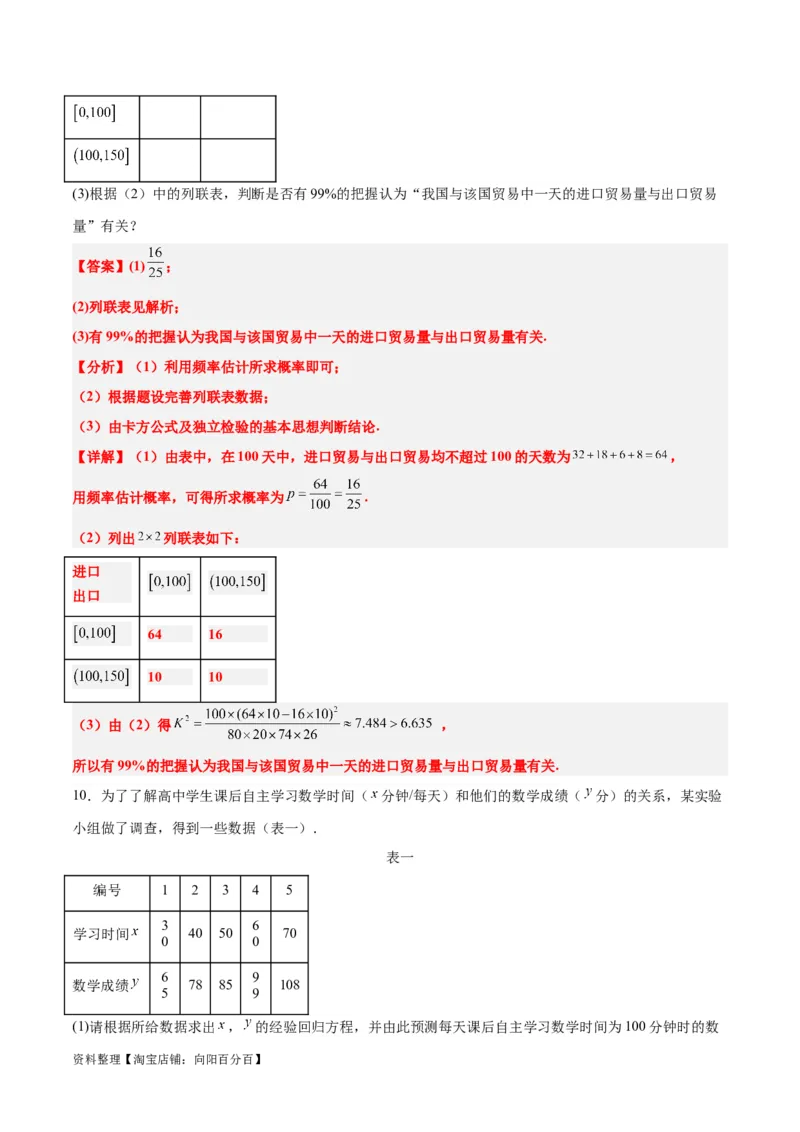 第49讲成对数据的统计分析（精讲）一轮复习讲义2024年高考数学高频考点题型归纳与方法总结（新高考通用）解析版_02高考数学_新高考复习资料_2024年新高考资料_一轮复习资料