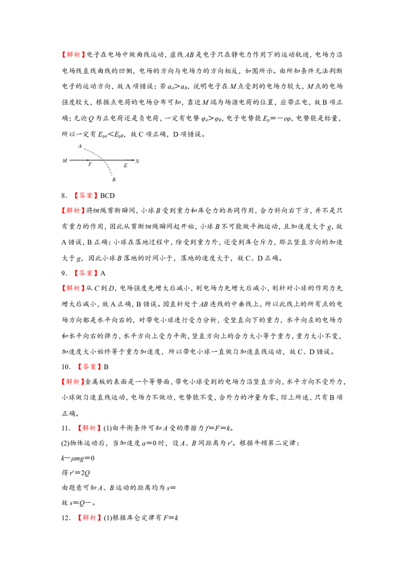 原创（新高考）2021届小题必练15电场力的性质学生版_04高考物理_新高考复习资料_2021年新高考资料_2021届（新高考）高考物理小题必练