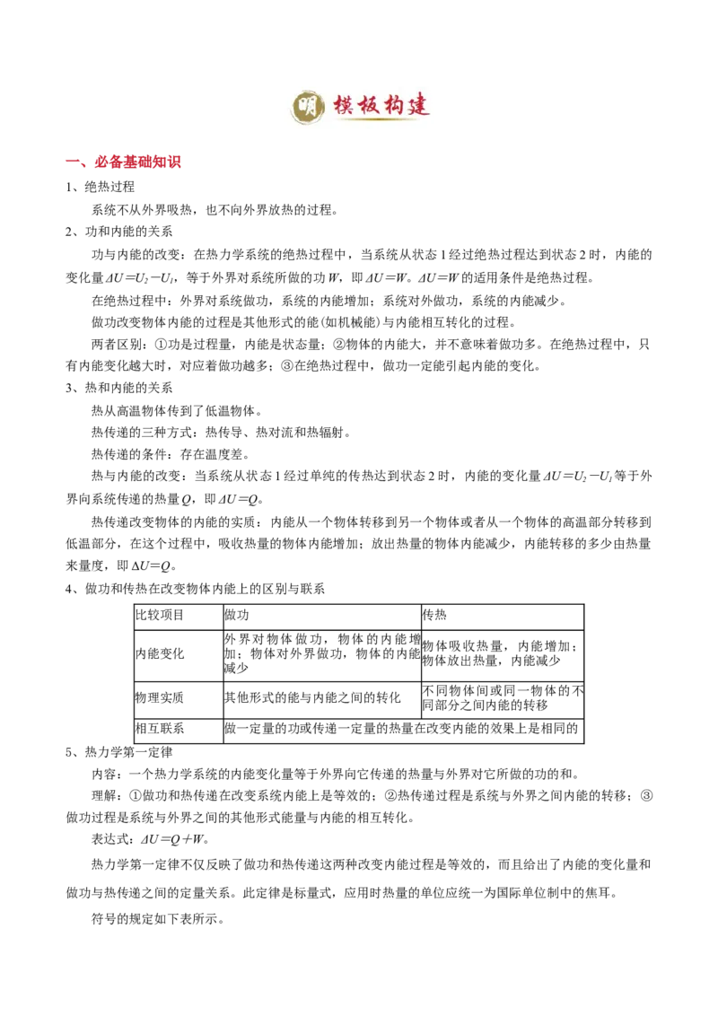 模板14热学（两大题型）（原卷版）_04高考物理_2025年新高考资料_二轮复习_2025年高考物理答题技巧与模板构建339420717
