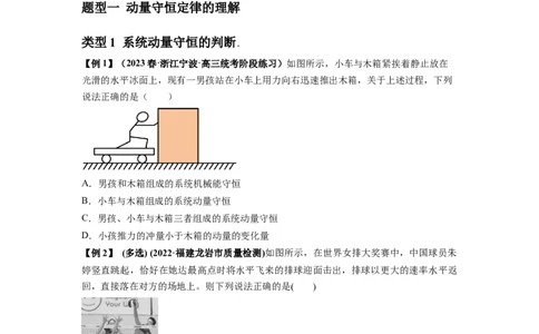 专题15动量守恒定律及其应用（原卷版）_04高考物理_新高考复习资料_2024新高考复习资料_一轮复习资料_完2024届高考物理一轮复习热点题型归类训练_专题15动量守恒定律及其应用