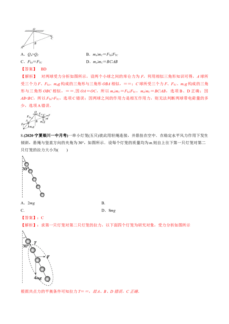 专题2.2受力分析共点力作用下物体的平衡练解析版(1)_04高考物理_新高考复习资料_2022年新高考复习资料_2022年高考物理一轮复习讲练测（新教材新高考）