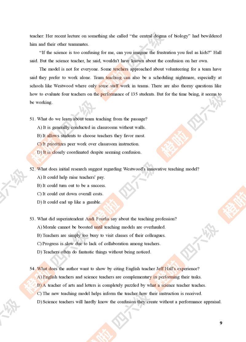 05.2024年12月六级（第三套）-试题6-12_最新更新，视频都在这_2026，6月六级速转存易和谐_0、2025年12月六级_06.橙啦六级全程班石雷鹏_00.讲义_真题