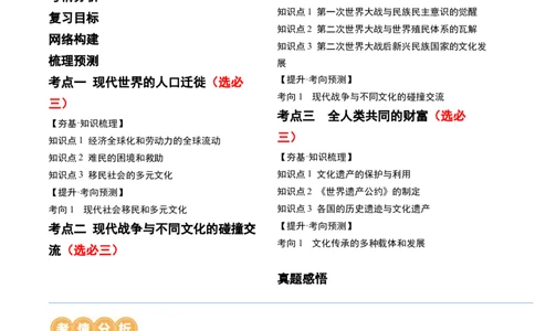 第47讲现代世界的人口迁徙、战争和文化的传承与保护（原卷版）_07高考历史_新高考复习资料_2024年新高考复习资料_一轮复习资料_讲义+练习_252