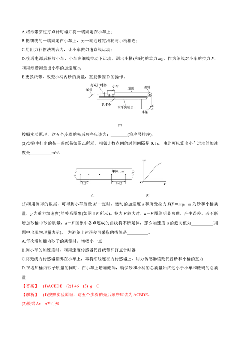 专题3.1牛顿运动定律的应用及实验练解析版_04高考物理_新高考复习资料_2022年新高考复习资料_2022年高考物理一轮复习讲练测（新教材新高考）