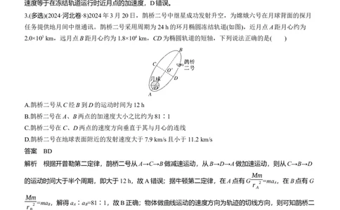 热点5　万有引力与宇宙航行　_04高考物理_2025年新高考资料_二轮复习_2025年高考物理大二轮_2025物理二轮专题复习教师用书Word版文档_考前特训_热点排查练