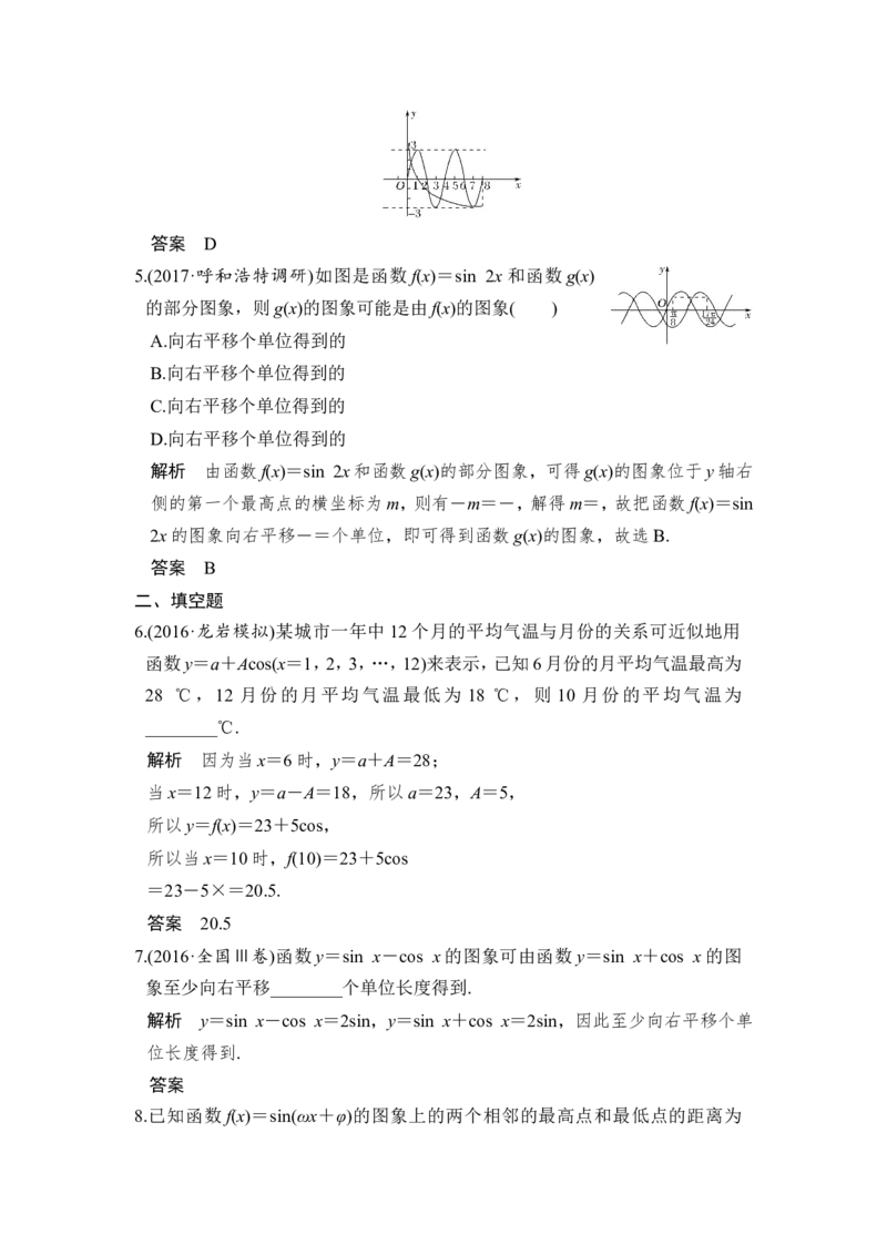 第4讲　函数y＝Asin(&omega;x＋&phi;)的图象及应用_02高考数学_新高考复习资料_2022年新高考资料_2022年一轮复习各版本_1.新高考2022年高考数学一轮复习_2022届高考数学一轮复习讲义（新高考版）