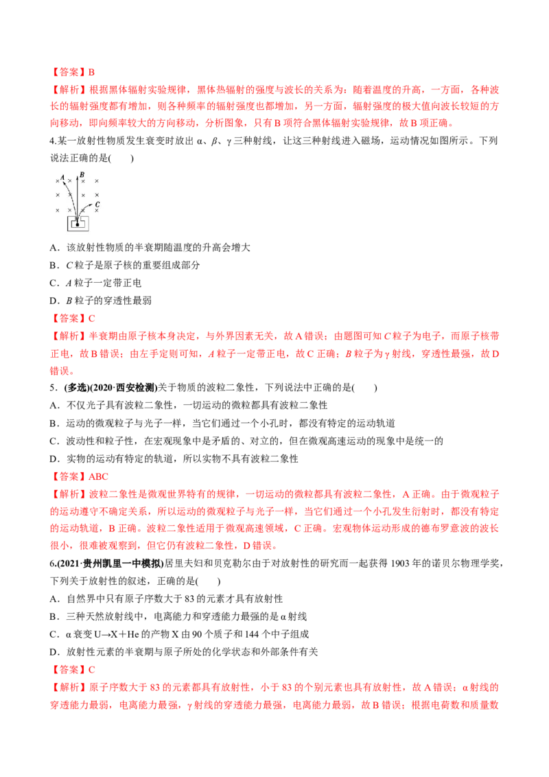 专题16近代物理初步练解析版_04高考物理_新高考复习资料_2022年新高考复习资料_2022年高考物理一轮复习讲练测（新教材新高考）