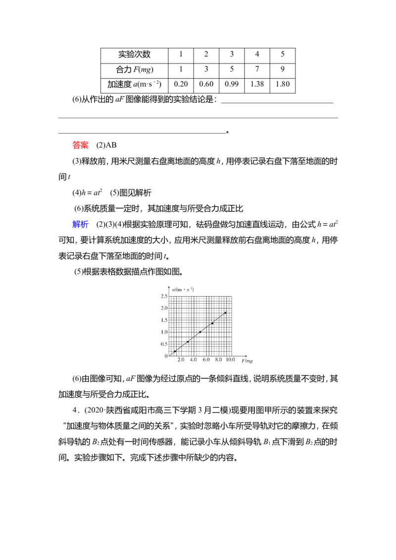 实验四　探究加速度与物体受力、物体质量的关系教案_04高考物理_新高考复习资料_2022年新高考复习资料_2022届一轮复习讲练结合_第3章牛顿运动定律