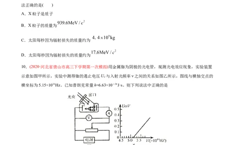 专题14原子结构、原子核和波粒二象性&mdash;&mdash;2020年高考真题和模拟题物理分类训练（学生版）_04高考物理_新高考复习资料_2022年新高考复习资料_高考物理2022年一轮复习各版本