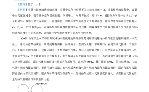 原创（新高考）2021届高考二轮精品专题十一热学教师版_04高考物理_新高考复习资料_2021年新高考资料_2021届（新高考）物理二轮精品专题