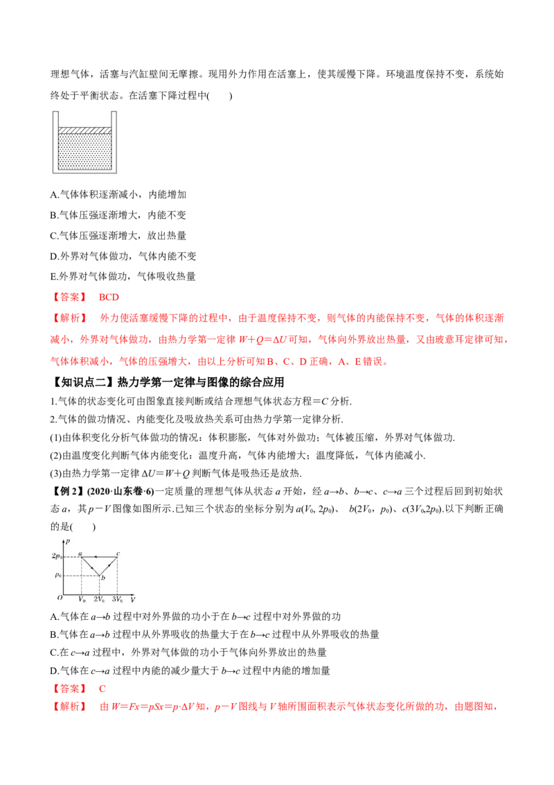 专题15.3热力学定律与能量守恒定律讲解析版_04高考物理_新高考复习资料_2022年新高考复习资料_2022年高考物理一轮复习讲练测（新教材新高考）