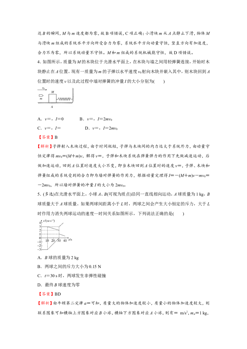 原创（新高考）2021届小题必练13动量守恒定律教师版_04高考物理_新高考复习资料_2021年新高考资料_2021届（新高考）高考物理小题必练
