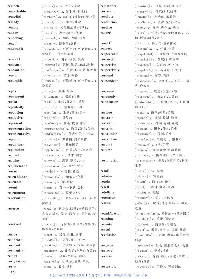 1.英语四级高频词汇带音标正序版_最新更新，视频都在这_2026、6月四级速转存易和谐_新大学英语2025.6月4.6级真题_※2.赠送：答题卡和高频词汇