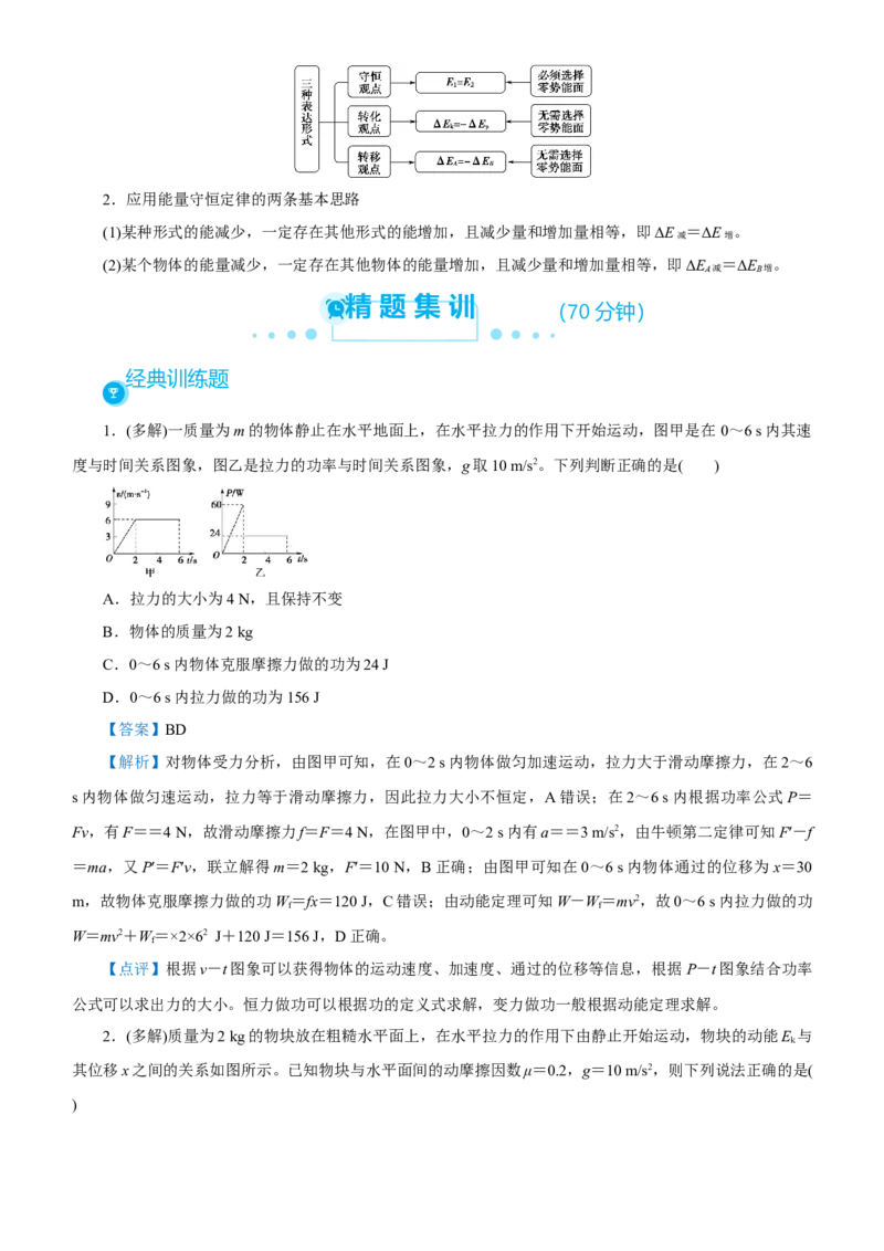 原创（新高考）2021届高考二轮精品专题三功能关系与能量守恒教师版_04高考物理_新高考复习资料_2021年新高考资料_2021届（新高考）物理二轮精品专题