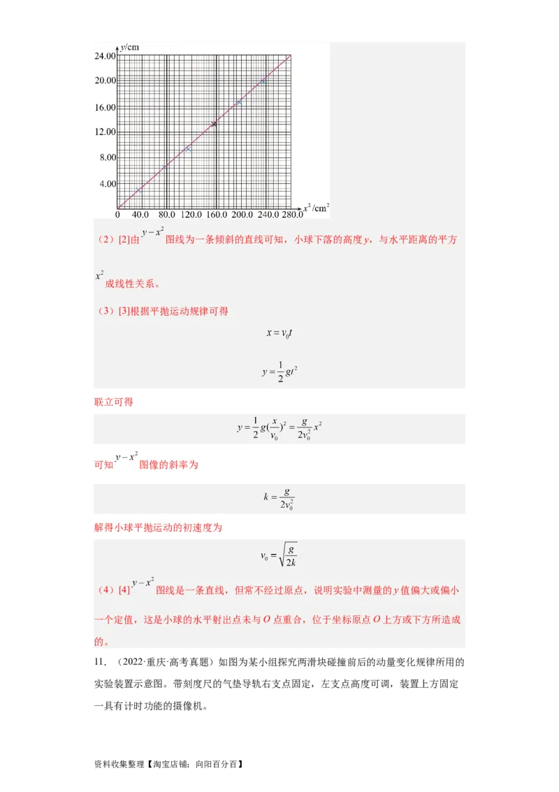 专题17力学实验(解析版)_04高考物理_通用版（老高考）复习资料_2024年复习资料_完五年（2019-2023）高考物理真题分项汇编（全国通用）