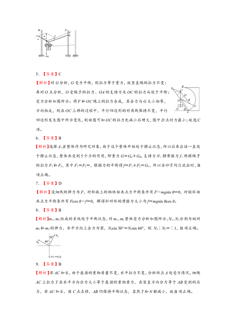 原创（新高考）2021届小题必练3受力分析共点力的平衡学生版_04高考物理_新高考复习资料_2021年新高考资料_2021届（新高考）高考物理小题必练