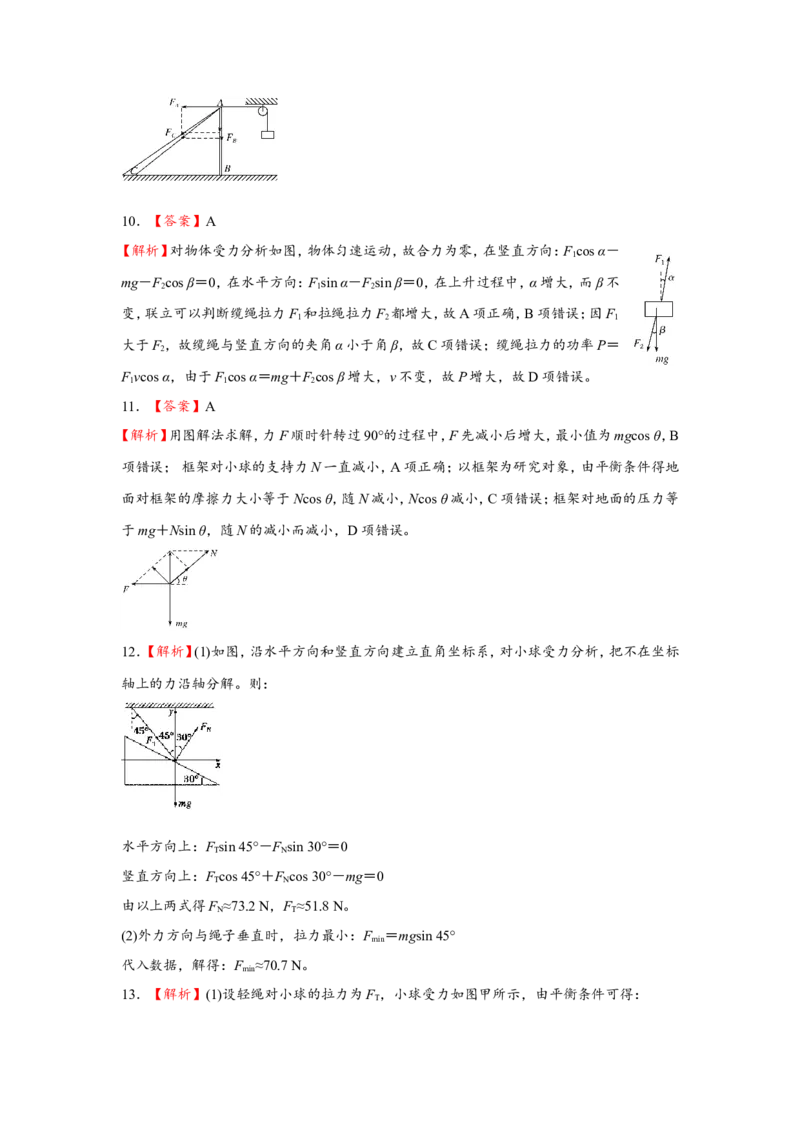 原创（新高考）2021届小题必练3受力分析共点力的平衡学生版_04高考物理_新高考复习资料_2021年新高考资料_2021届（新高考）高考物理小题必练