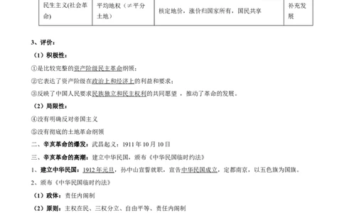 第六单元　辛亥革命与中华民国的建立-知识梳理（中外历史纲要上）新教材适用_07高考历史_新高考复习资料_2022年新高考复习资料_2022新版教材知识点_中外历史纲要(上)